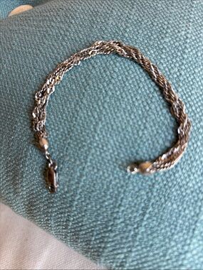 Vintage MILOR 925 Silver 3-Strand Twist Bracelet, 7”, Curb Link , Beautiful